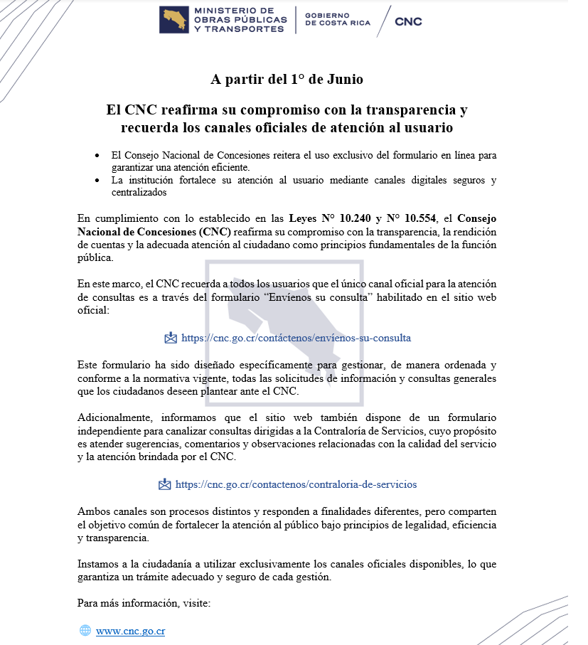 Canales oficiales de atención al usuario